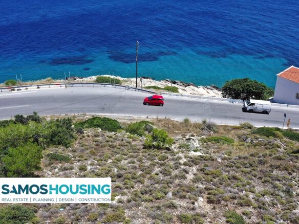 Road frontage of the plots with open sea beyond, Avlakia, Samos