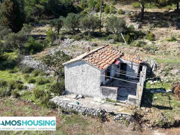 Old stone cottage awaiting renovation in Zervou, Samos