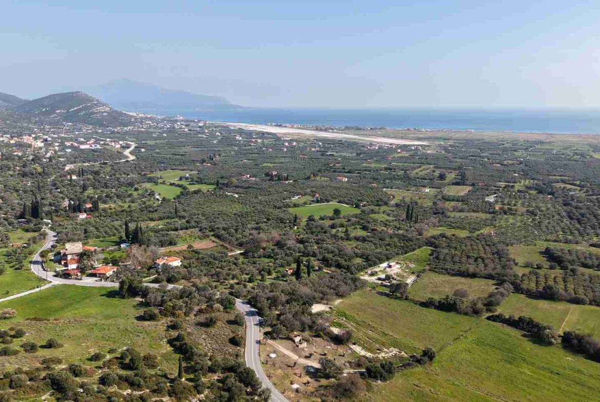 Rural plot near Chora Samos with panoramic view towards Potokaki beach SH578 Samos Housing