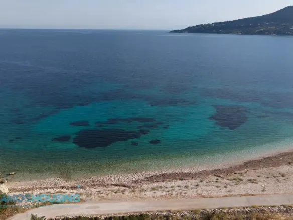 Clear water at Agia Markella beach by the plot, Samos
