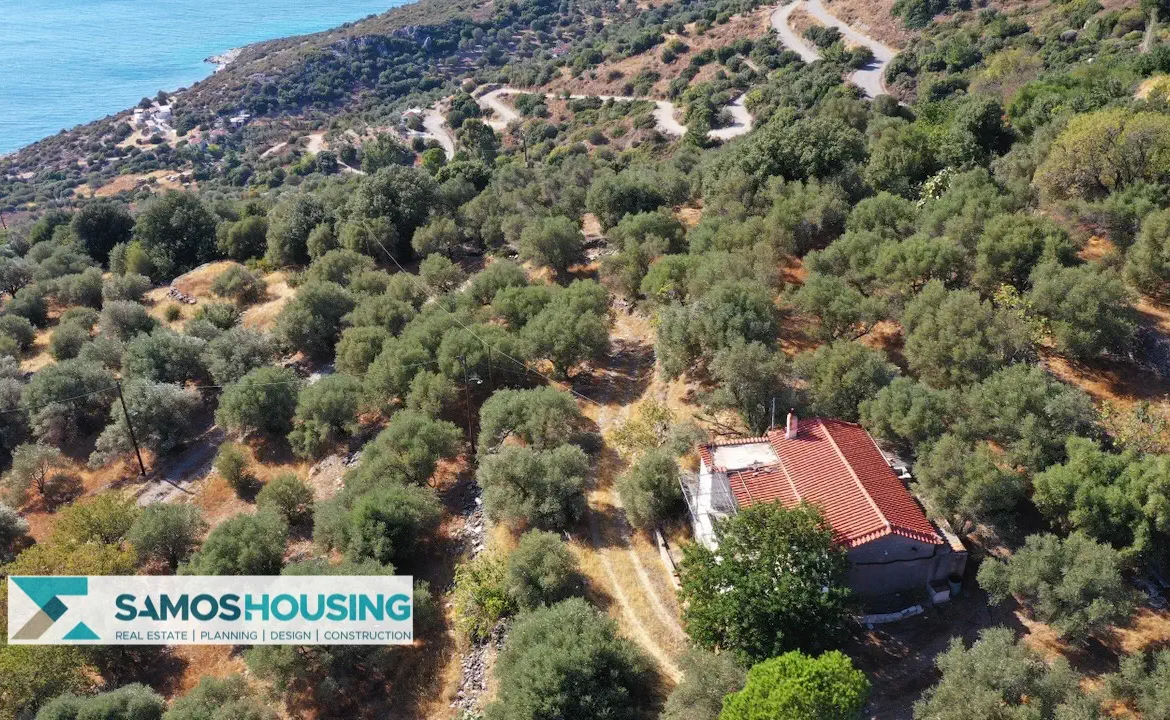 Απομονωμένη Εξοχική Κατοικία με Θέα στη Σάμο – 20.380 τ.μ. κοντά στους Σπαθαραίους (SH588)