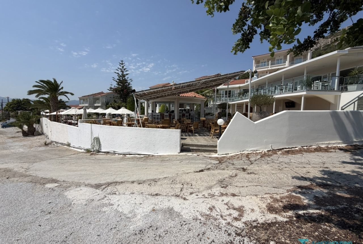 Hotel building adjoining the northern edge of the land, Pythagorio Samos