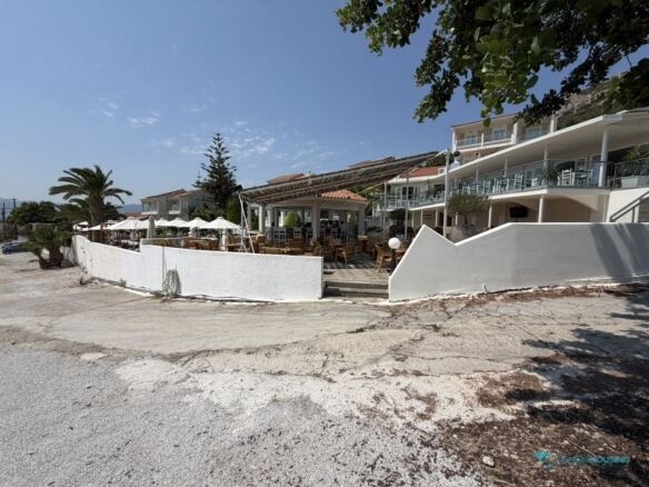 Hotel building adjoining the northern edge of the land, Pythagorio Samos