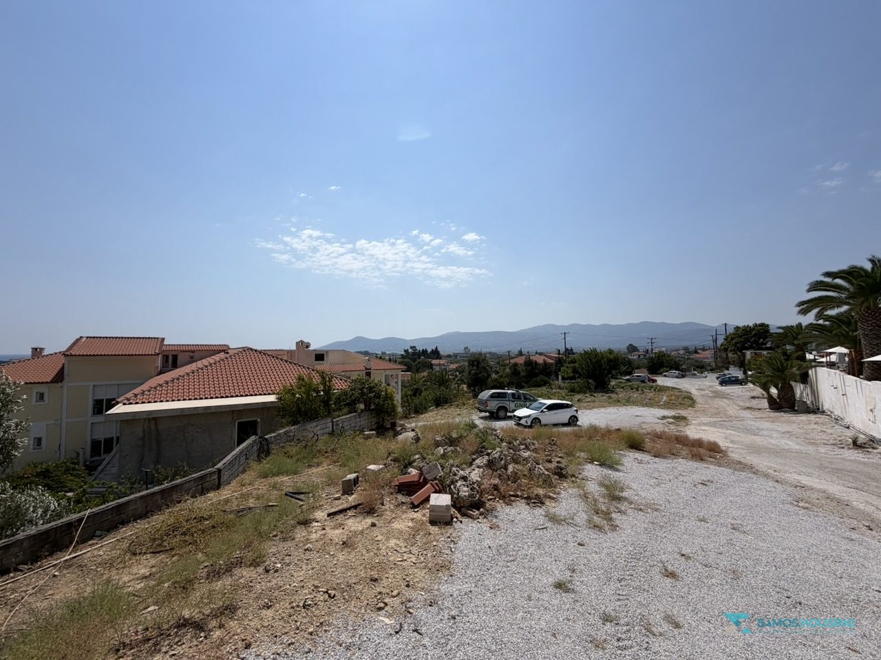 SH591 Land Pythagorio Samos 09 Open aspect over rooftops and hills from the land, Pythagorio Samos
