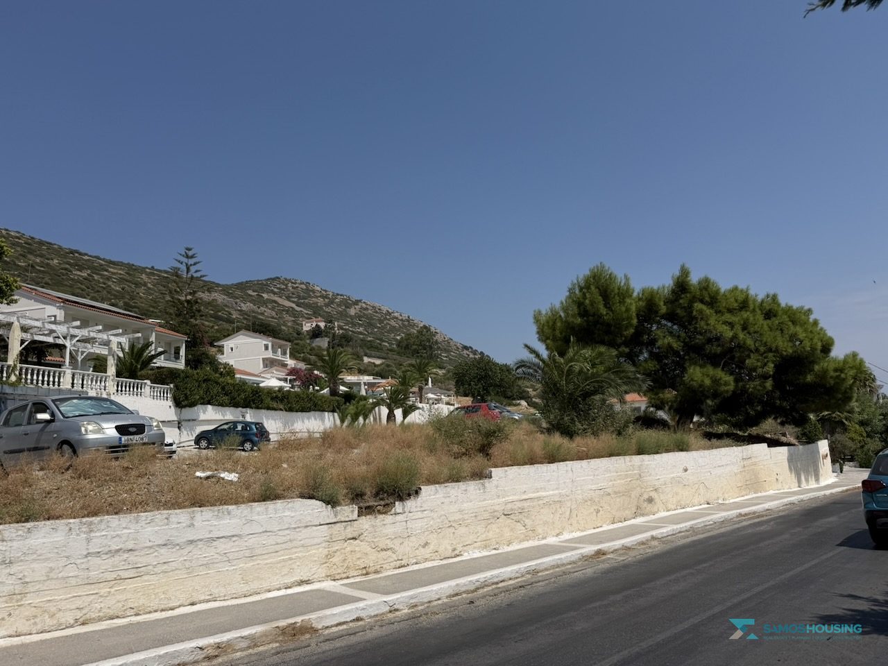 SH591 Land Pythagorio Samos 14 Street lighting and pavement beside the land parcel, Pythagorio Samos