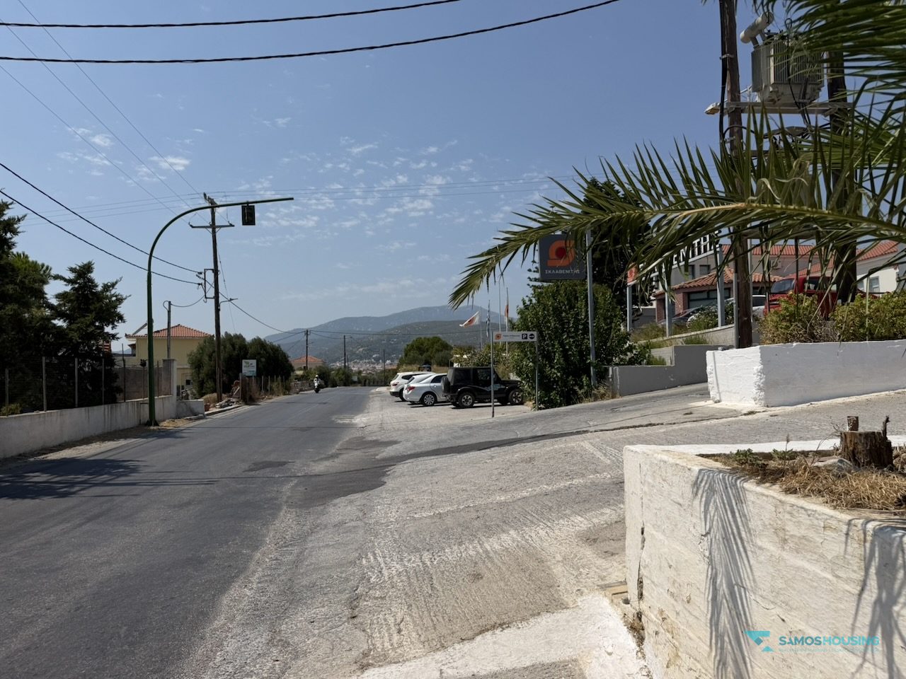 SH591 Land Pythagorio Samos 20 Junction and traffic lights near the parcel on the Pythagorio road, Samos