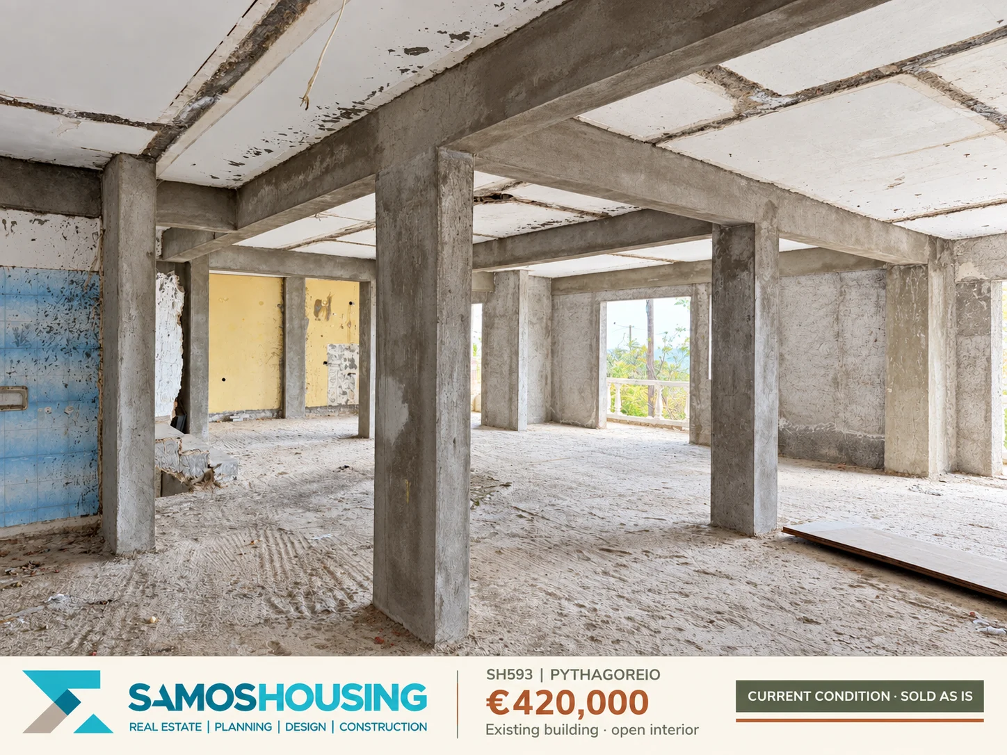 SH593 | Existing building · open interior SH593, Pythagoreio — existing building · open interior