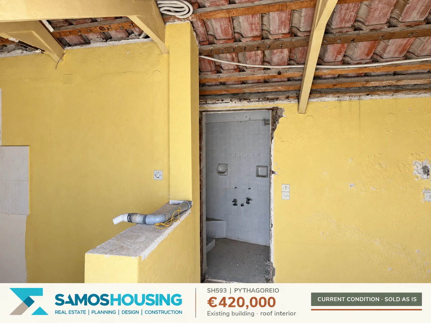 SH593 | Existing building · roof interior SH593, Pythagoreio — existing building · roof interior