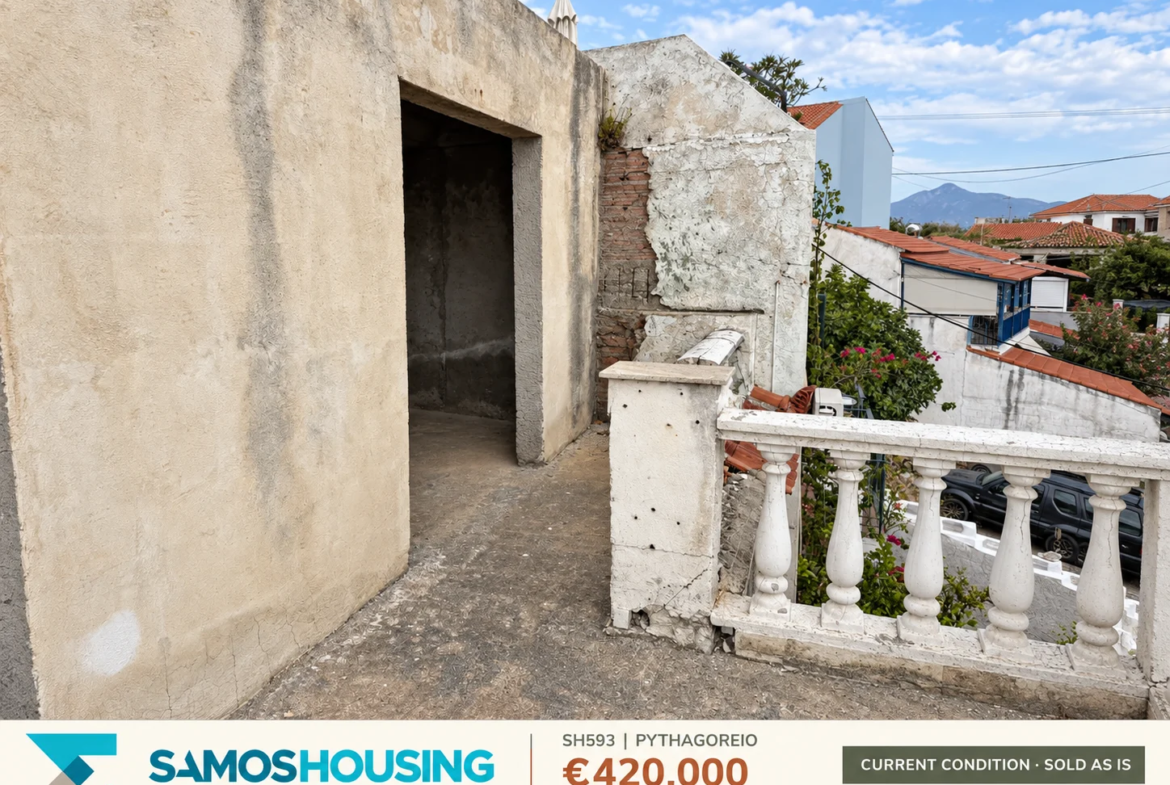 SH593, Pythagoreio — existing building · terrace