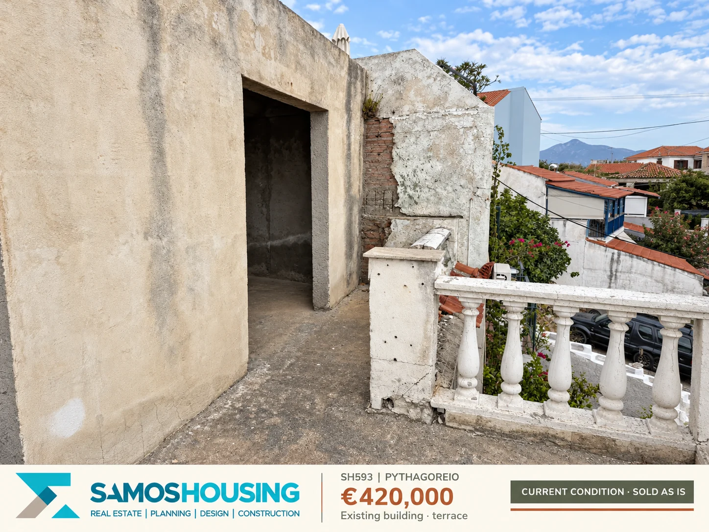 SH593 | Existing building · terrace SH593, Pythagoreio — existing building · terrace