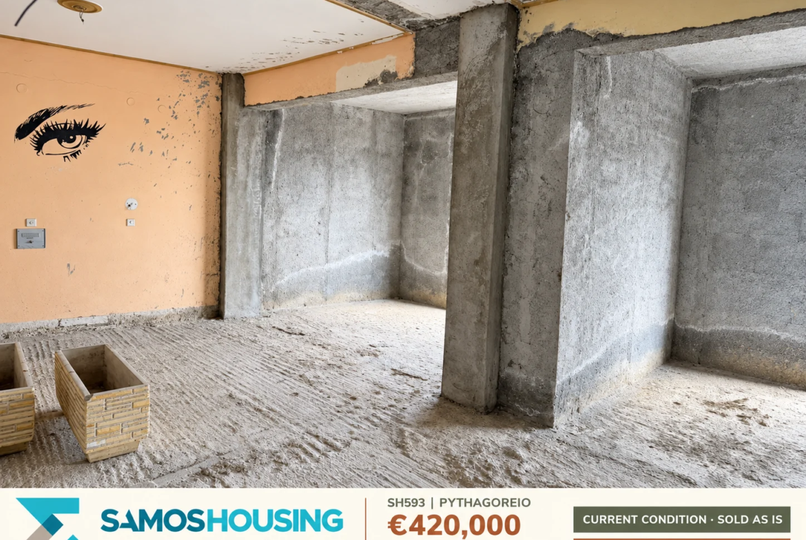 SH593, Pythagoreio — existing building · interior