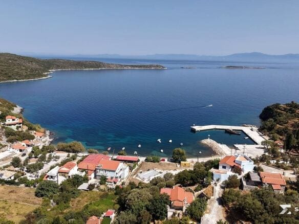 Agia Paraskevi bay and small harbour below the village, Samos
