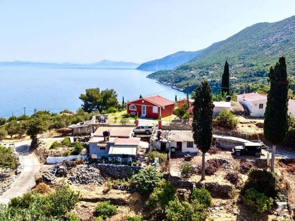 Sea and mountain view from the plot over the Agia Paraskevi village